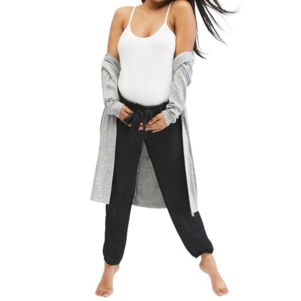 NWT Motherhood Maternity Underbelly Black Charmeuse Jogger Pants Women’s Large